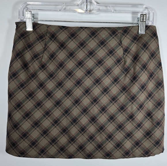 Le Lis Plaid Pencil Skirt - Brown and Black‎ - Picture 6 of 10